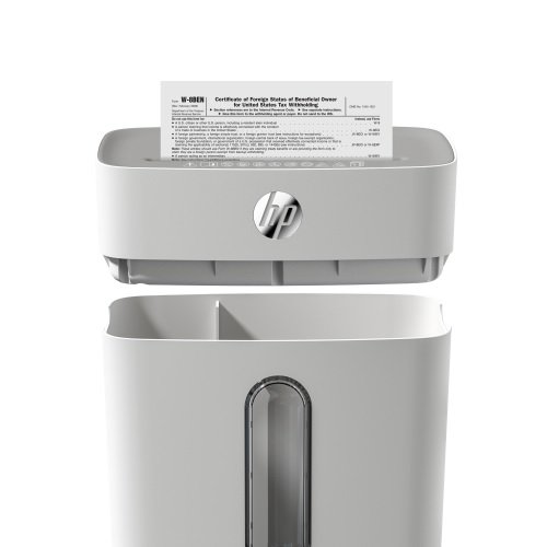 HP Niszczarka OneShred 8CC, ścinki, P-4, 8kart., 15l, jasnoszara - obrazek 4