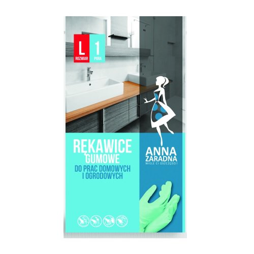 Anna Zaradna Rękawice gumowe ANNA ZARADNA – miętowe Rozm. L