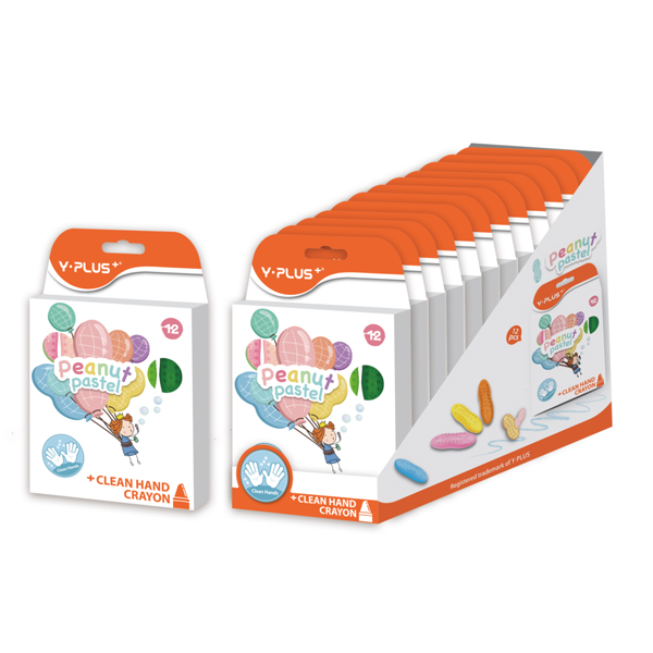 KREDKI ŚWIECOWE ORZESZKI PASTEL 12 SZTUK Y-PLUS