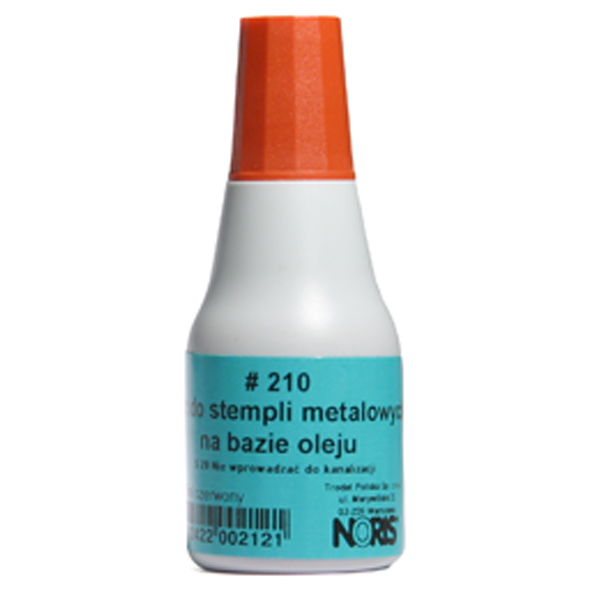 210 CZERWONY TUSZ STEMPLI METAL. 25ML, NORIS