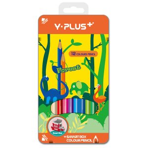 KREDKI OŁÓWKOWE, 12 SZT., METALOWE PUDEŁKO Y-PLUS