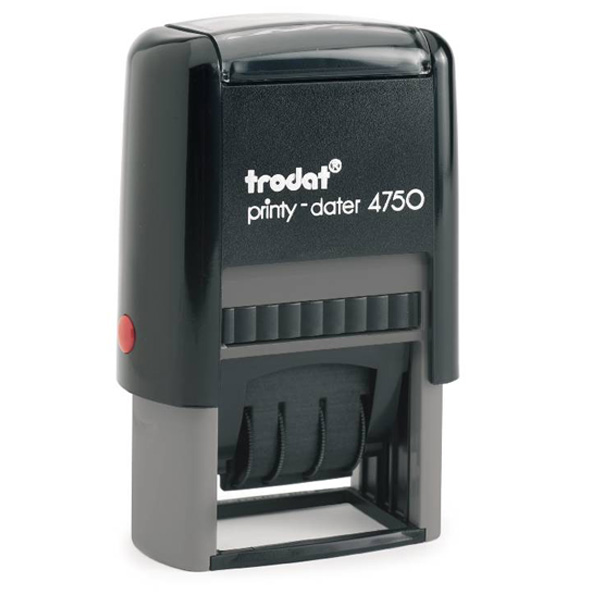 4750 ISO CZARNY DATOWNIK 41X24MM, PRINTY CZCIONKA 4MM, SAMOTUSZ. TRODAT