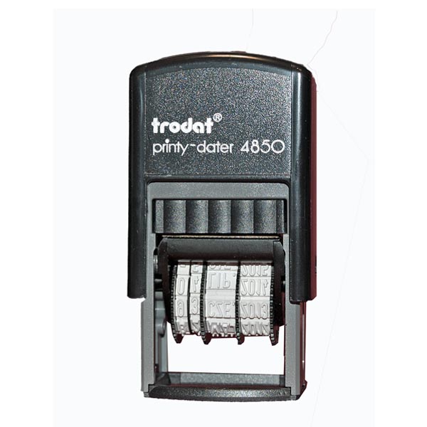 4850 POL DATOWNIK PRINTY, CZCIONKA 3,8MM PLYTKA 5X25MM, WKLAD CZARNY, SAMOTUSZ., TRODAT