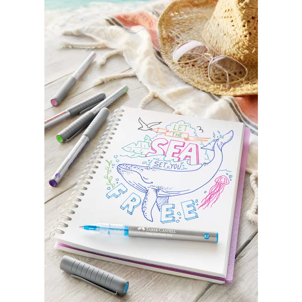 cienkopis kulkowy free ink 07mm niebieski faber castell alibiuro.pl 13