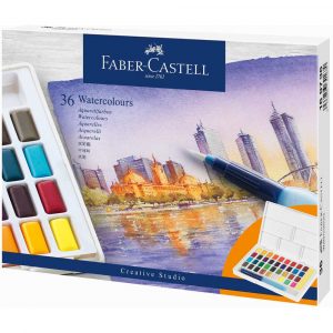 farby akwarelowe cs w kostkach 36 kolplastikowe opakowanie faber castell alibiuro.pl 44