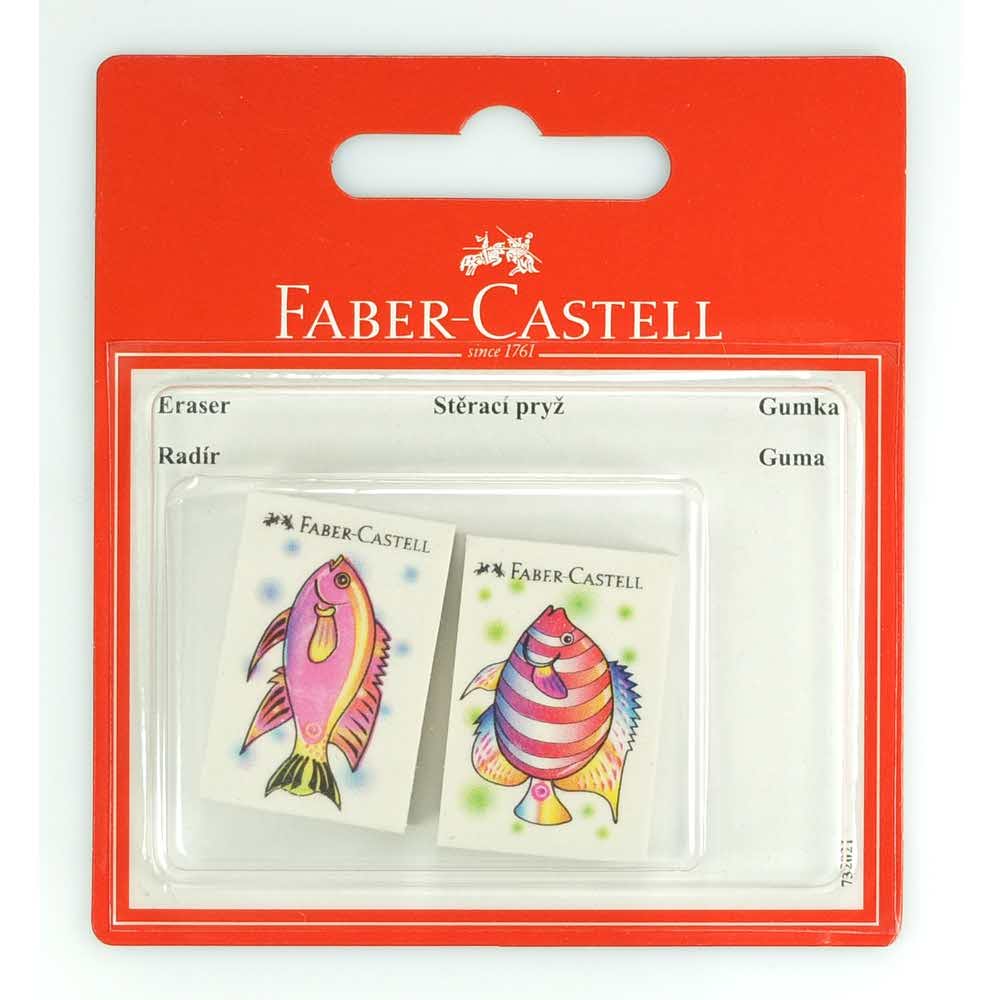 gumka winylowa biała 2 sztblister motyw rybki faber castell alibiuro.pl 74