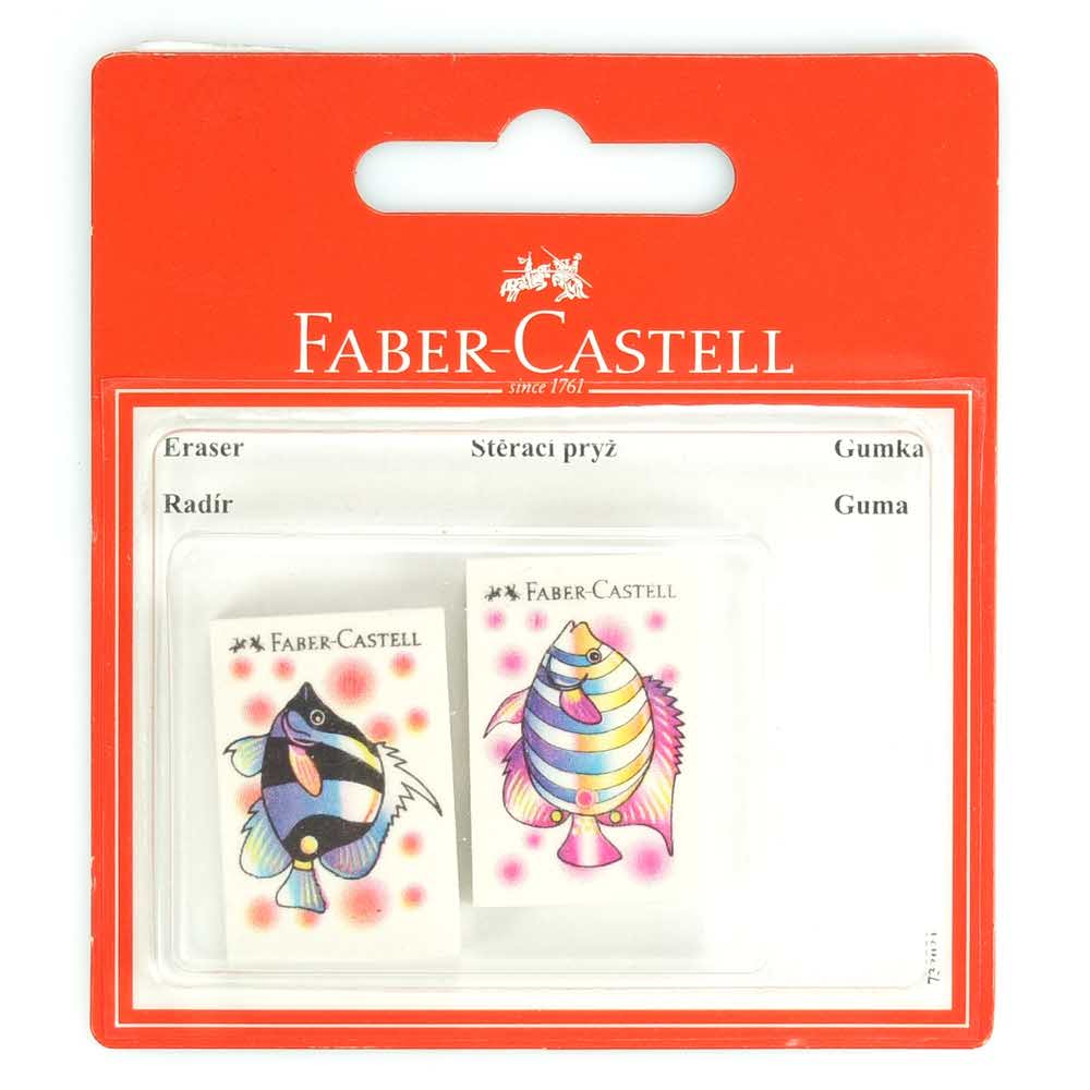 gumka winylowa biała 2 sztblister motyw rybki faber castell alibiuro.pl 93