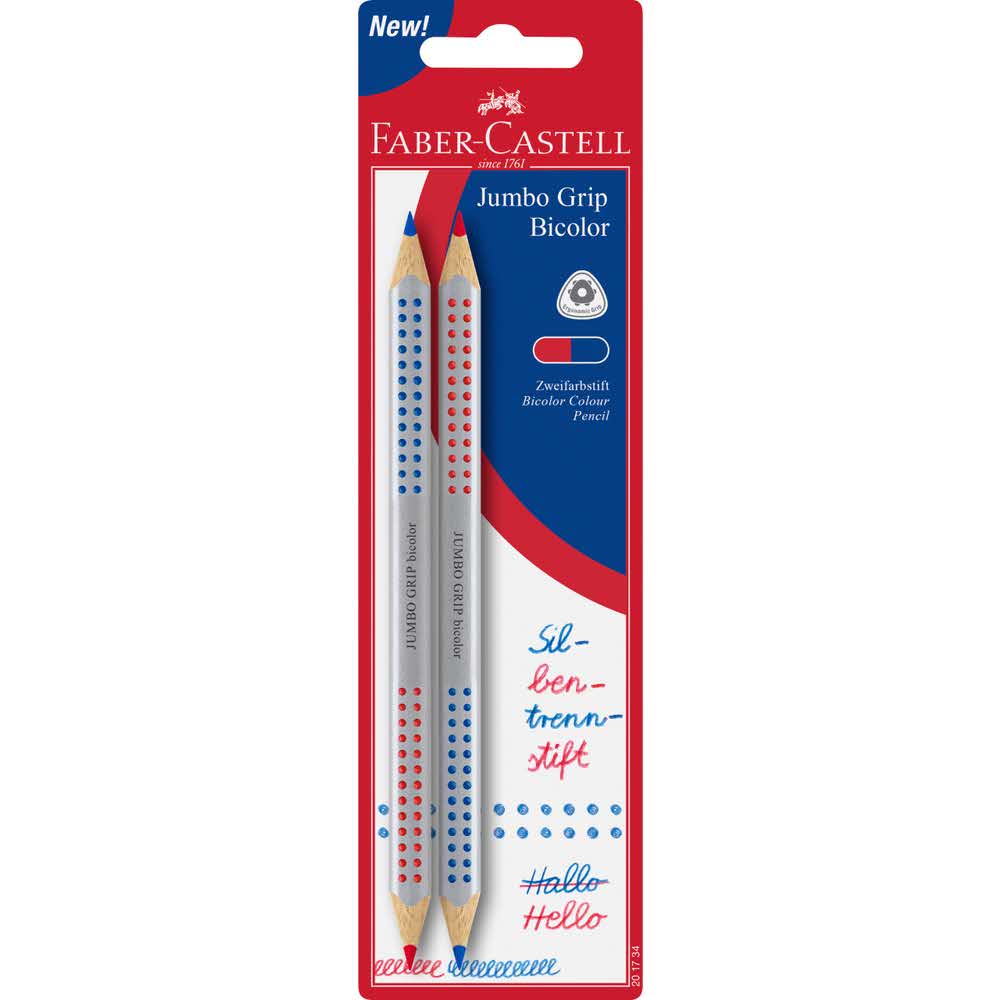 kredka jumbo grip dwustronna czerwona niebieska blister 2 sztfaber castell alibiuro.pl 93