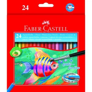 kredki akwarelowe z pędzelkiem 24 kolrybka opakowanie kartonowe faber castell alibiuro.pl 7