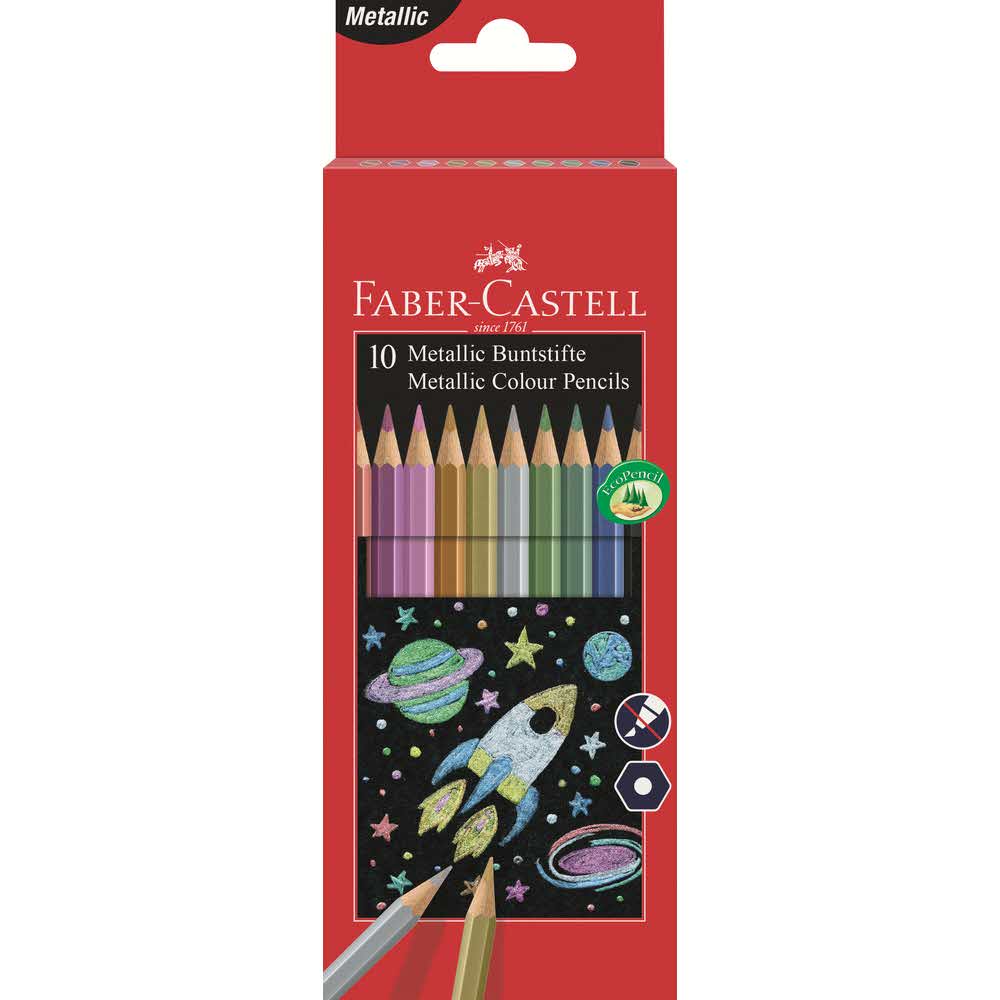 kredki ołówkowe metaliczne sześciokątne 10 kolfaber castell alibiuro.pl 93