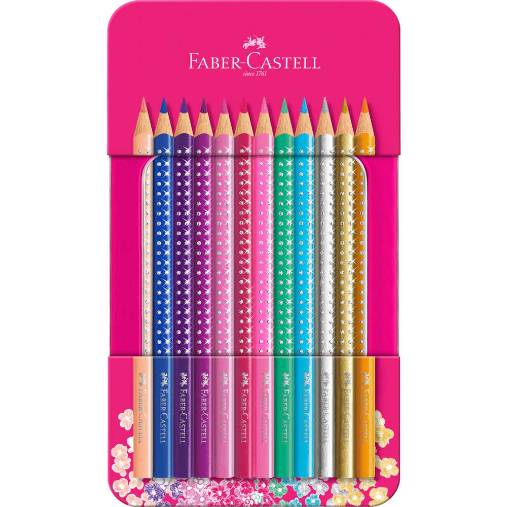 kredki ołówkowe sparkle 12 kol.opakowanie metalowe faber castell alibiuro.pl 49