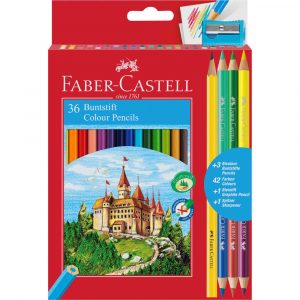 kredki zamek 36 kol.+3 kredki dwustronne+ołówek+temperówka faber castell alibiuro.pl 39