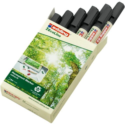 Marker Edding Permanentny Ekologiczny 22 Ścięta Końcówka Czarny - obrazek 3