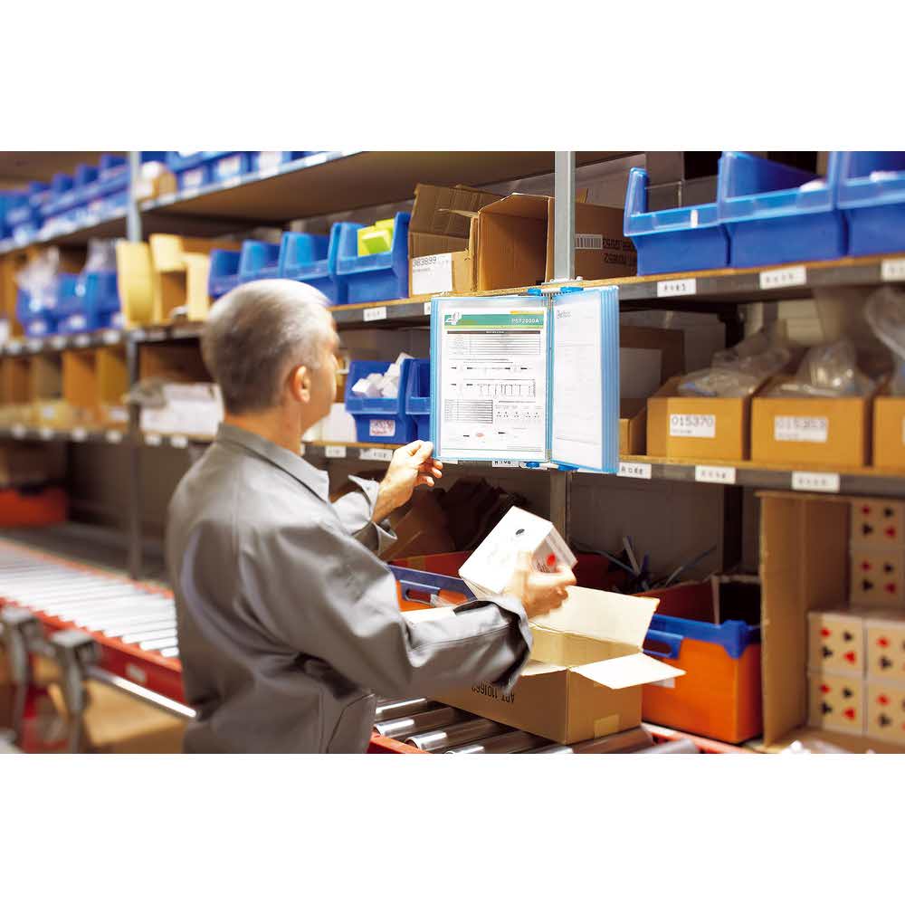 naścienny system prezentacyjny tarifold a4 candy line +10 paneli prezentacyjnych błękit transp. alibiuro.pl 48