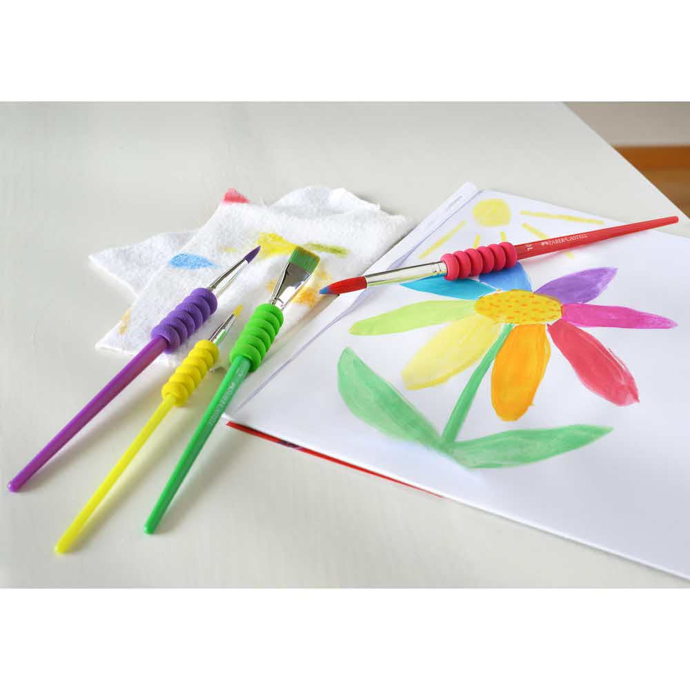 pędzle szkolne z miękkim uchwytem 4 sztblister faber castell alibiuro.pl 28