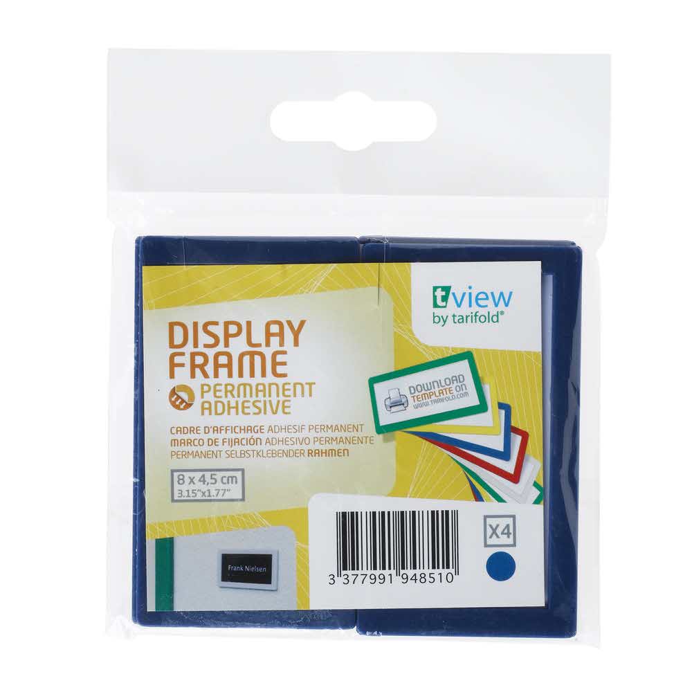 samoprzylepny identyfikator naścienny 4 szttarifold niebieski 80x45mm alibiuro.pl 1