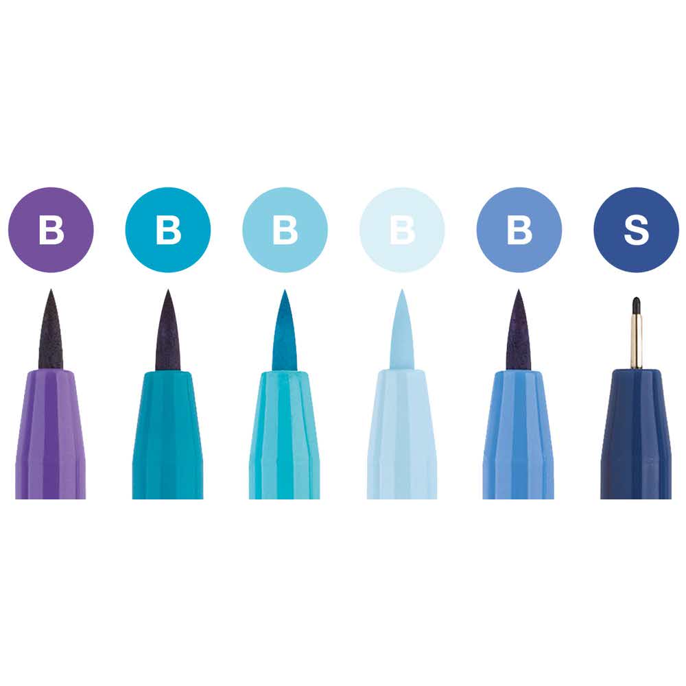 zestaw pitt artist pen hand lettering 6 sztodcienie niebieskiego faber castell alibiuro.pl 15