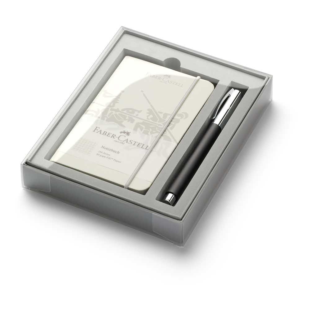 zestaw promocyjny ambition black pióro kulkowe+notes w opakupominkowym faber castell alibiuro.pl 62