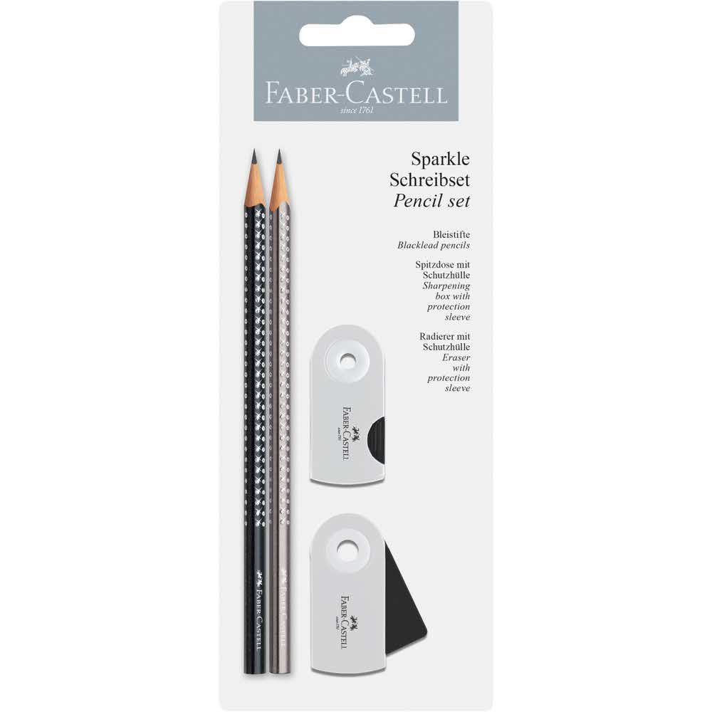 zestaw sparkle sleeve srebrny czarny blister faber castell alibiuro.pl 6