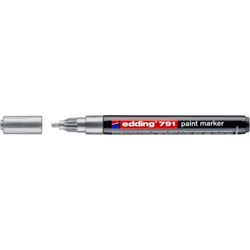 Marker Edding Lakierowy Okrągła Końcówka 791 1-2mm Srebrny