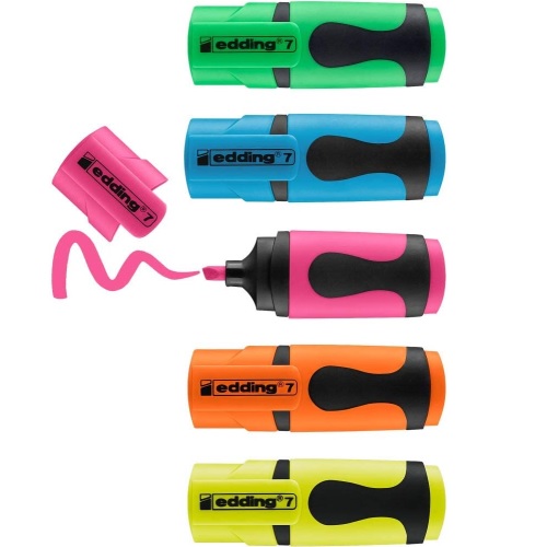 Zakreślacze Edding 7 Mini, 5 Kolorów, Blister - obrazek 2