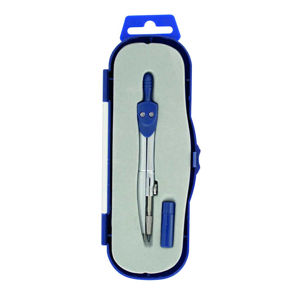 cyrkiel compassi metalowy z zapasem grafitów kasetka alibiuro.pl 90