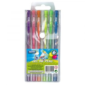 długopisy żelowe lambo school fluoresce ncyjne 6 kol.etui alibiuro.pl 28
