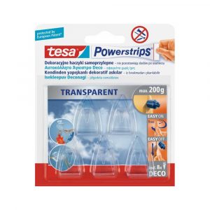 haczyk samoprzylepny powerstrips deco tesa przeźroczyste 5szt.blister alibiuro.pl 64