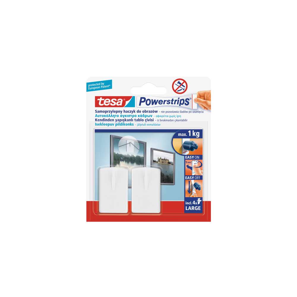haczyk samoprzylepny powerstrips tesakwadratowyduzybiały 2szt.blister alibiuro.pl 58