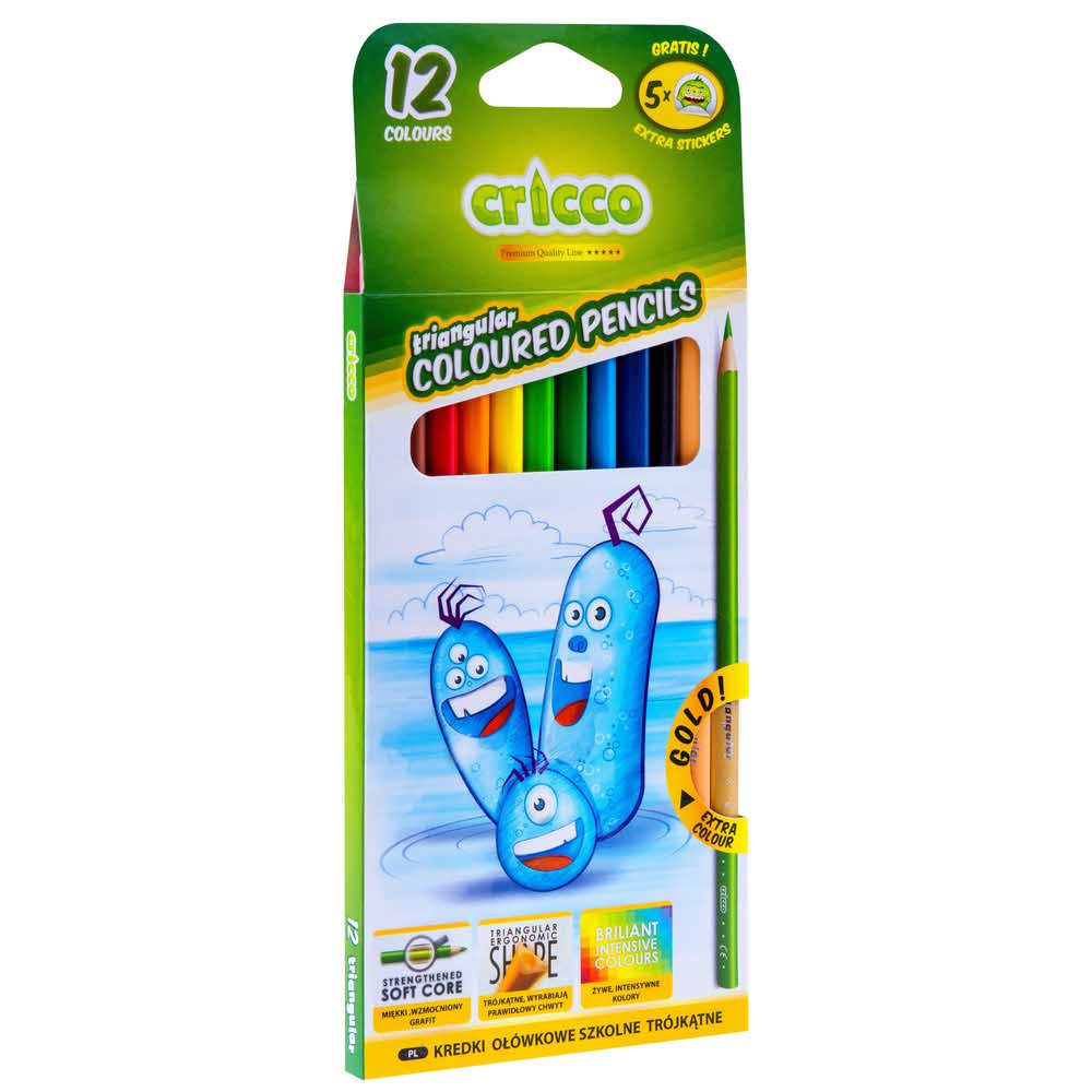 kredki cricco trójkątne 12 kolmix wzorów alibiuro.pl 20