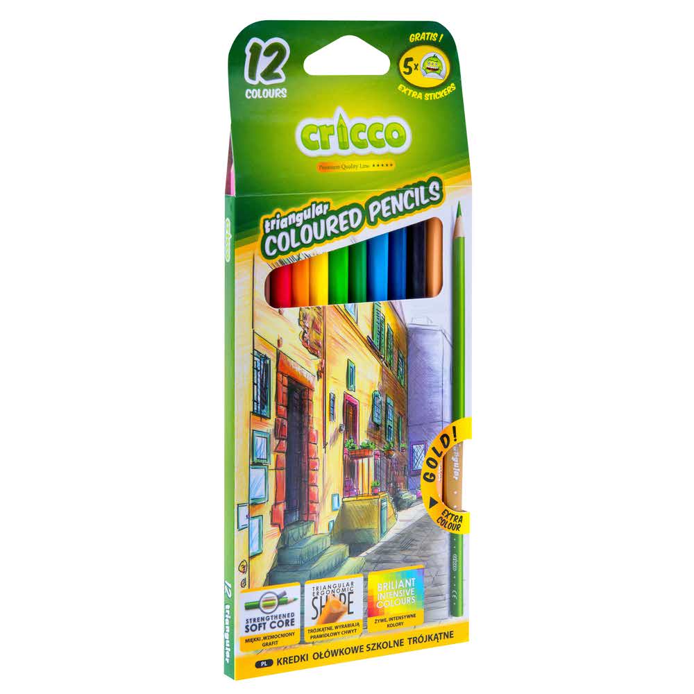 kredki cricco trójkątne 12 kolmix wzorów alibiuro.pl 71