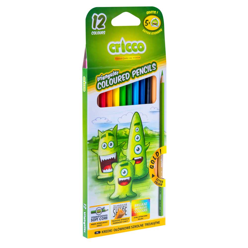 kredki cricco trójkątne 12 kolmix wzorów alibiuro.pl 79