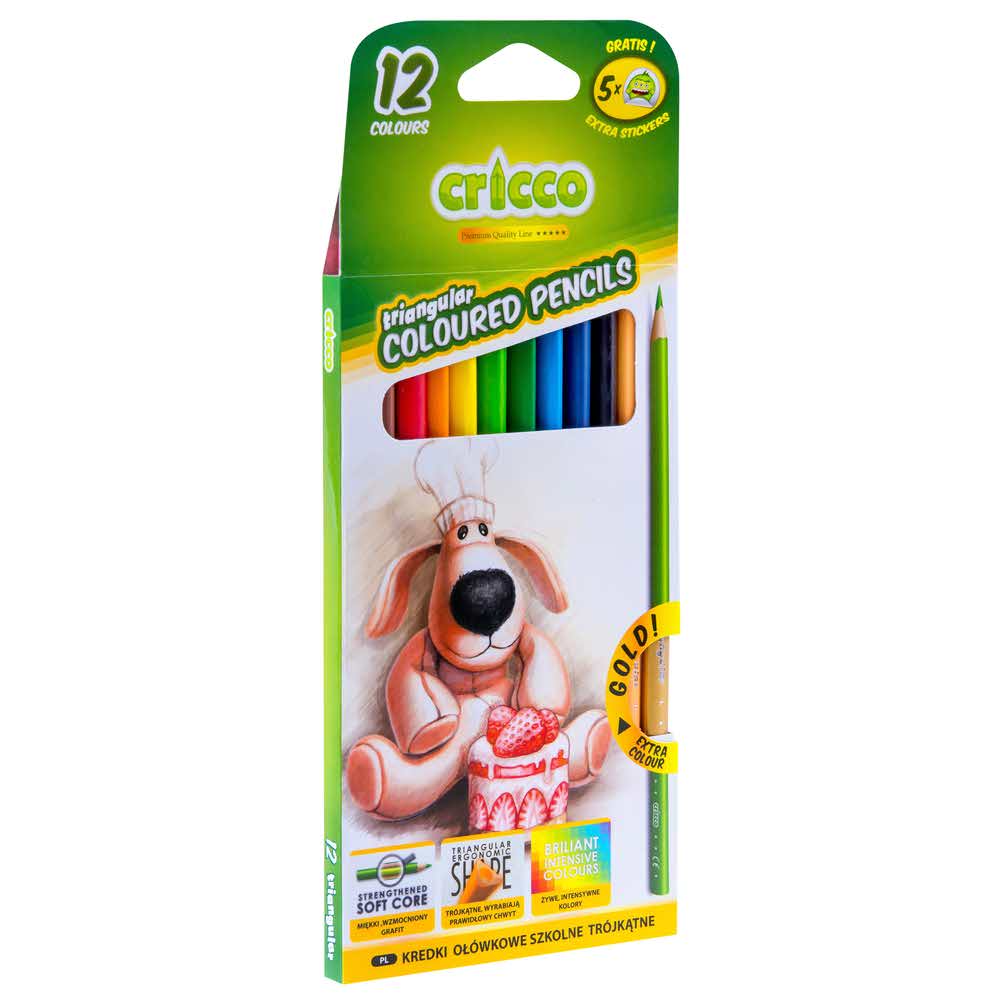 kredki cricco trójkątne 12 kolmix wzorów alibiuro.pl 99