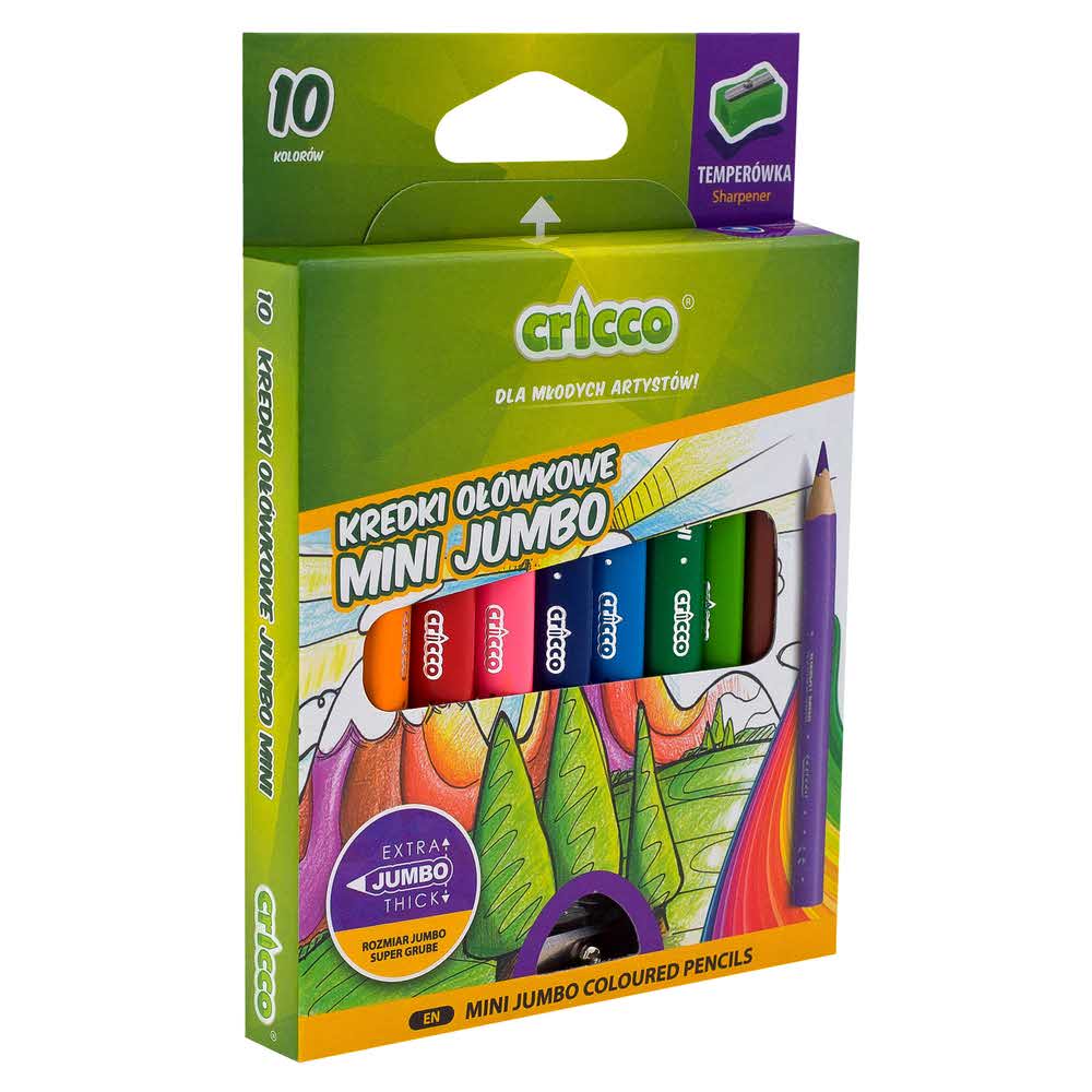 kredki cricco trójkątne mini jumbo 10kolopkartonowe z temperówką alibiuro.pl 2