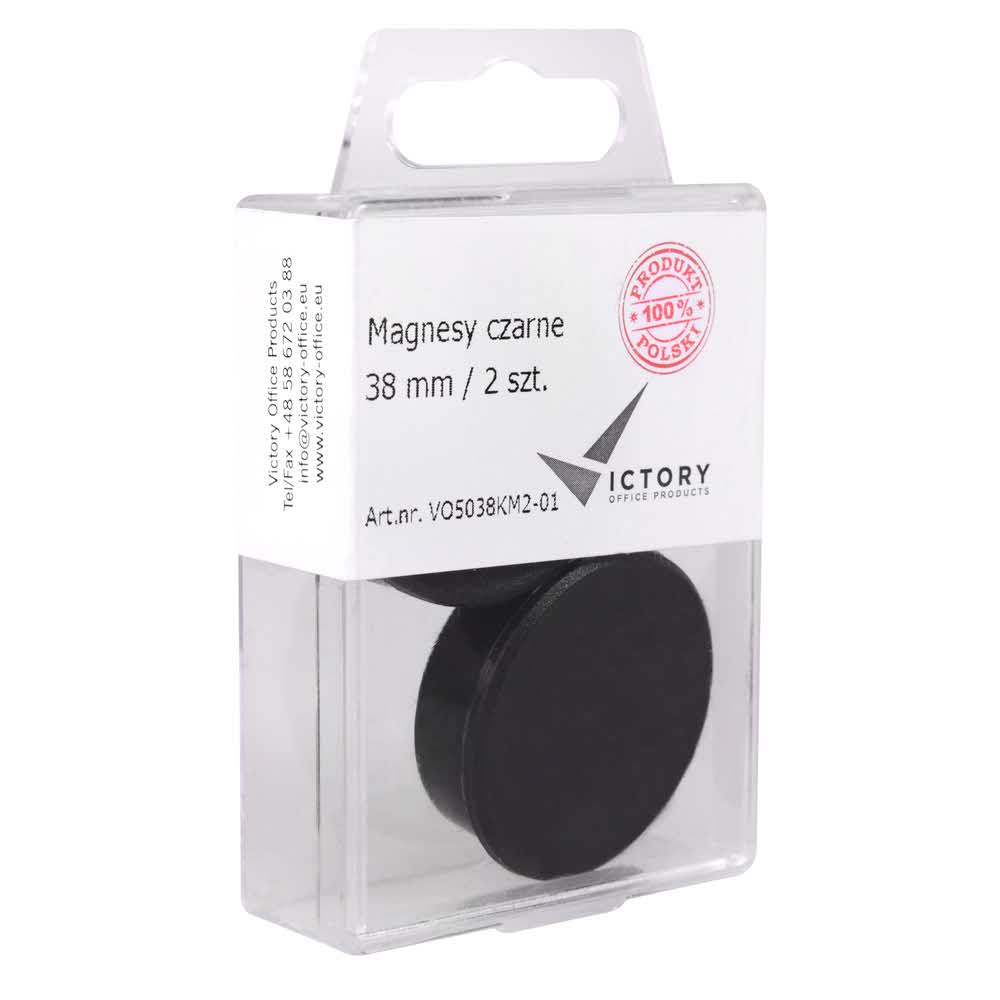 magnesy czarne 38mm opkm 2 sztvictory office alibiuro.pl 38