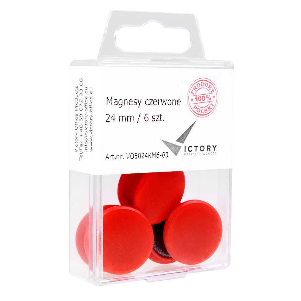 magnesy czerwone 24mm opkm 6 sztvictory office alibiuro.pl 5
