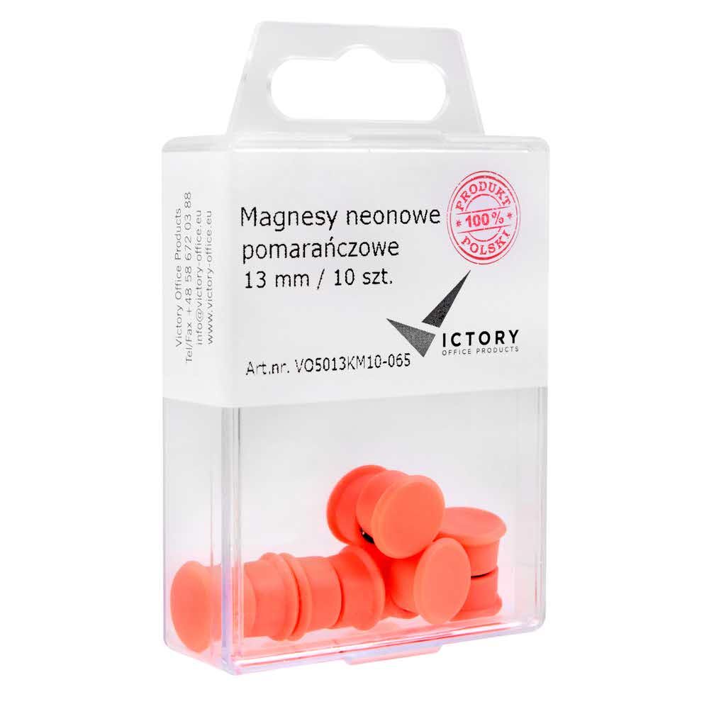 magnesy neonowe pomarańczowe 13mm opkm 10 sztvictory office alibiuro.pl 60