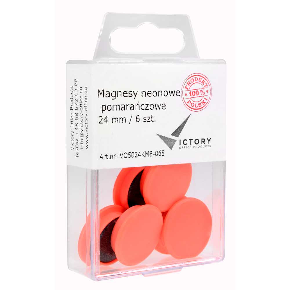 magnesy neonowe pomarańczowe 24mm opkm 6 sztvictory office alibiuro.pl 44