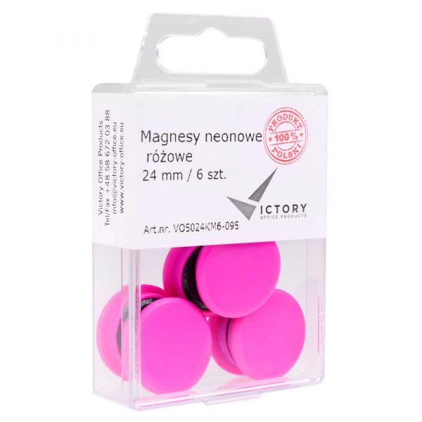 magnesy neonowe różowe 24mm opkm 6 sztvictory office alibiuro.pl 97