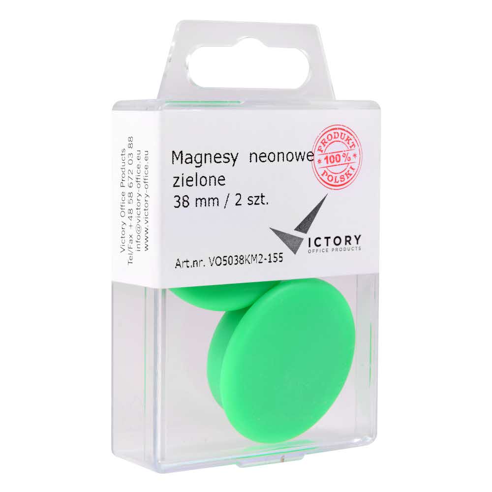 magnesy neonowe zielone 38mm opkm 2 sztvictory office alibiuro.pl 54
