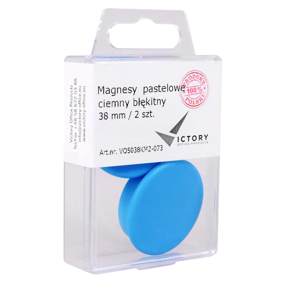 magnesy pastelowe ciemne błękitne 38mmopkm 2 sztvictory office alibiuro.pl 42
