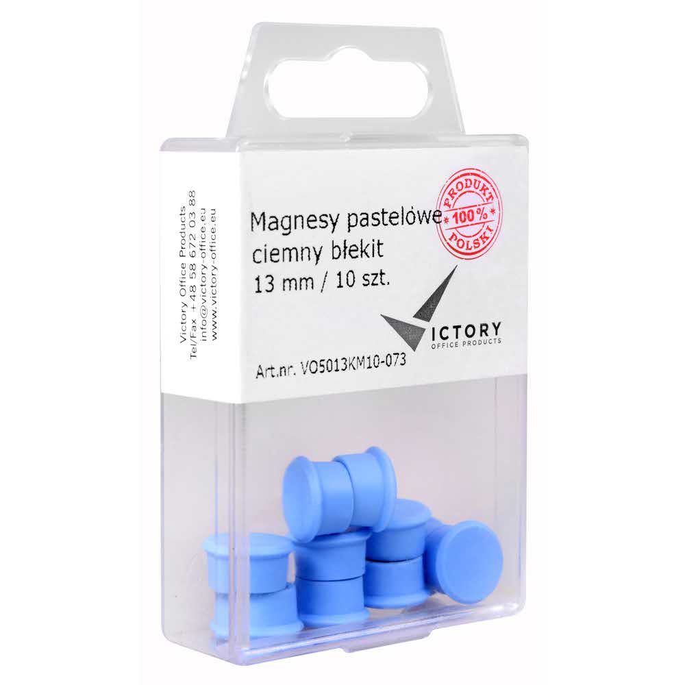 magnesy pastelowe ciemny błękit 13mm opkm 10 sztvictory office alibiuro.pl 54