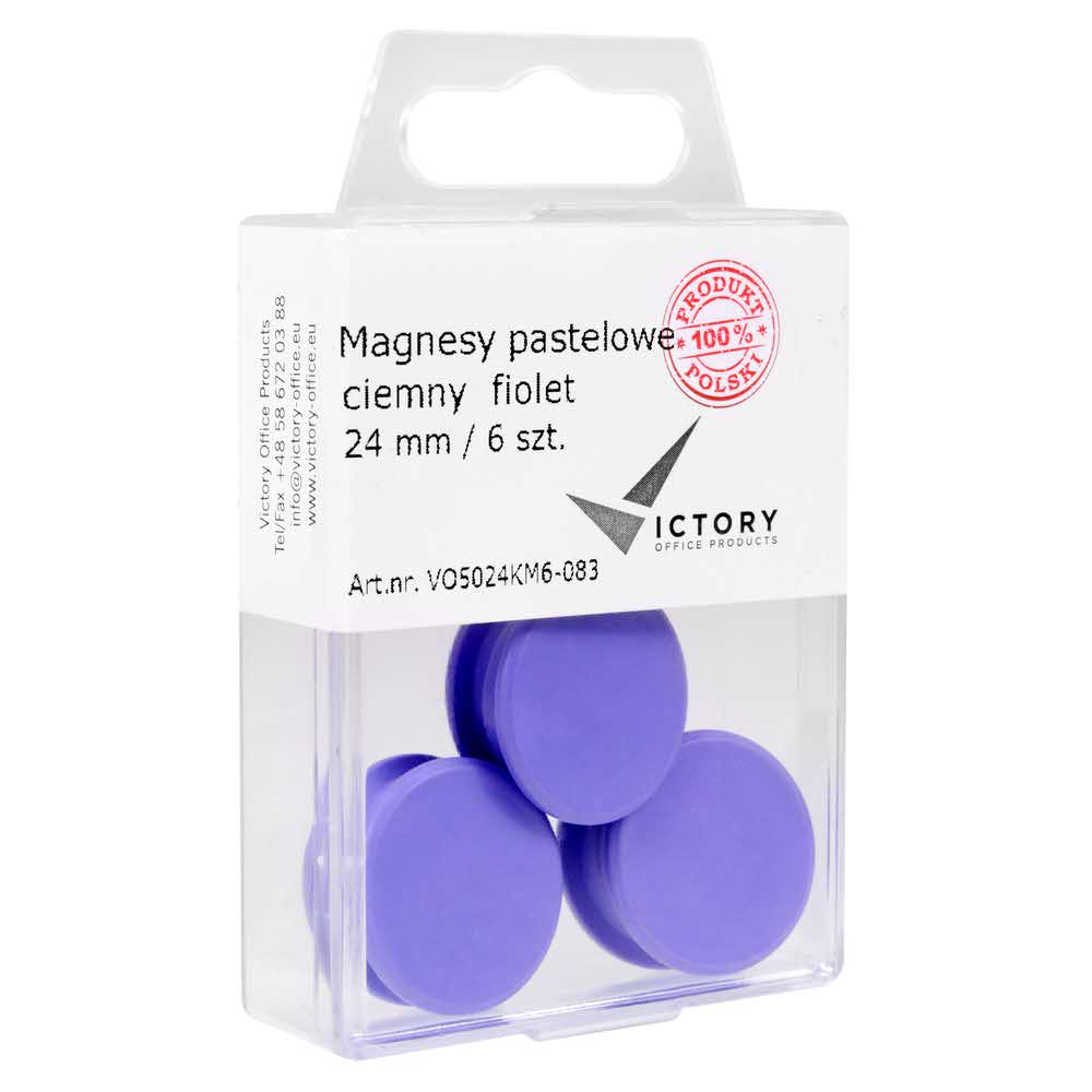 magnesy pastelowe ciemny fiolet 24mm opkm 6 sztvictory office alibiuro.pl 34