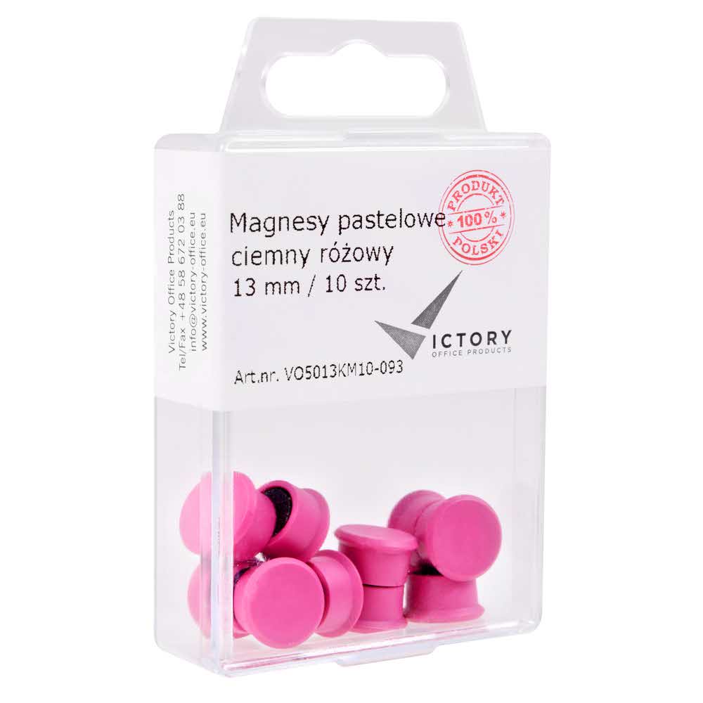 magnesy pastelowe ciemny różowy 13mm opkm 10 sztvictory office alibiuro.pl 1