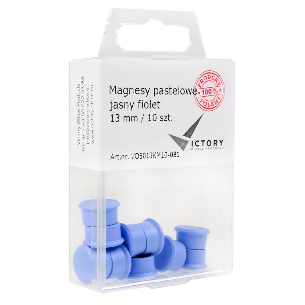 magnesy pastelowe jasny fiolet 13mm opkm 10 sztvictory office alibiuro.pl 60