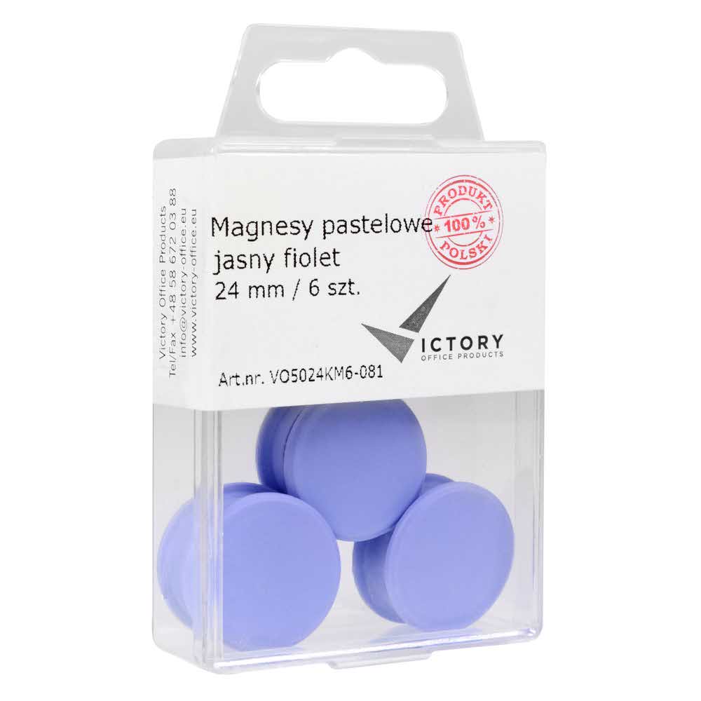magnesy pastelowe jasny fiolet 24mm opkm 6 sztvictory office alibiuro.pl 81