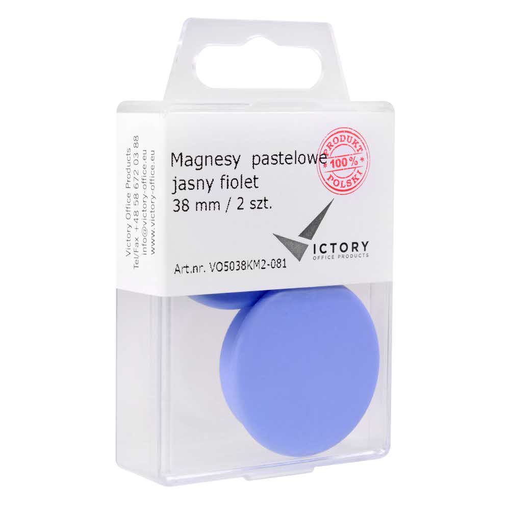 magnesy pastelowe jasny fiolet 38mm opkm 2 sztvictory office alibiuro.pl 40
