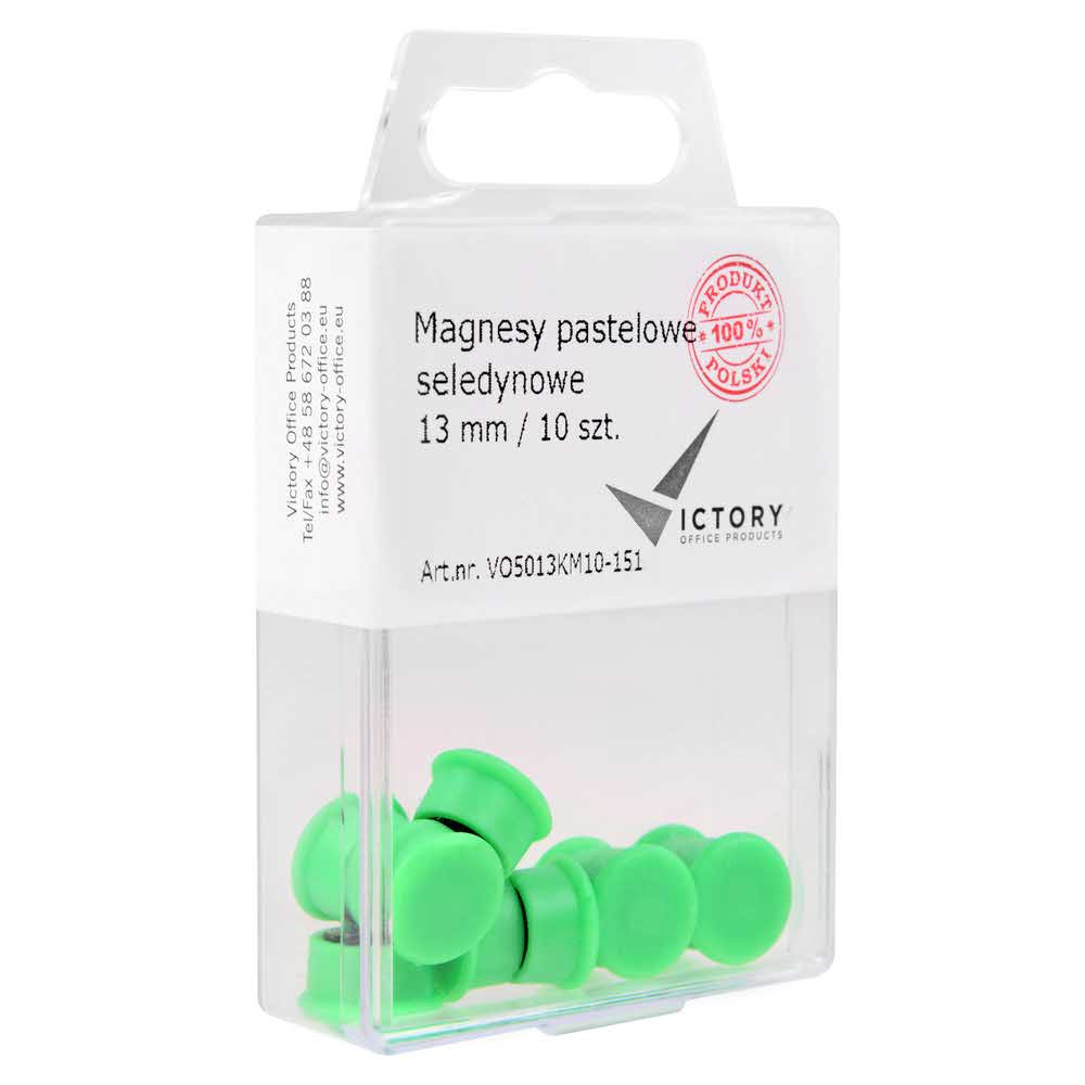magnesy pastelowe seledynowe 13mm opkm 10 sztvictory office alibiuro.pl 51