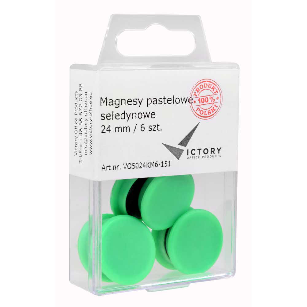 magnesy pastelowe seledynowe 24mm opkm 6 sztvictory office alibiuro.pl 7