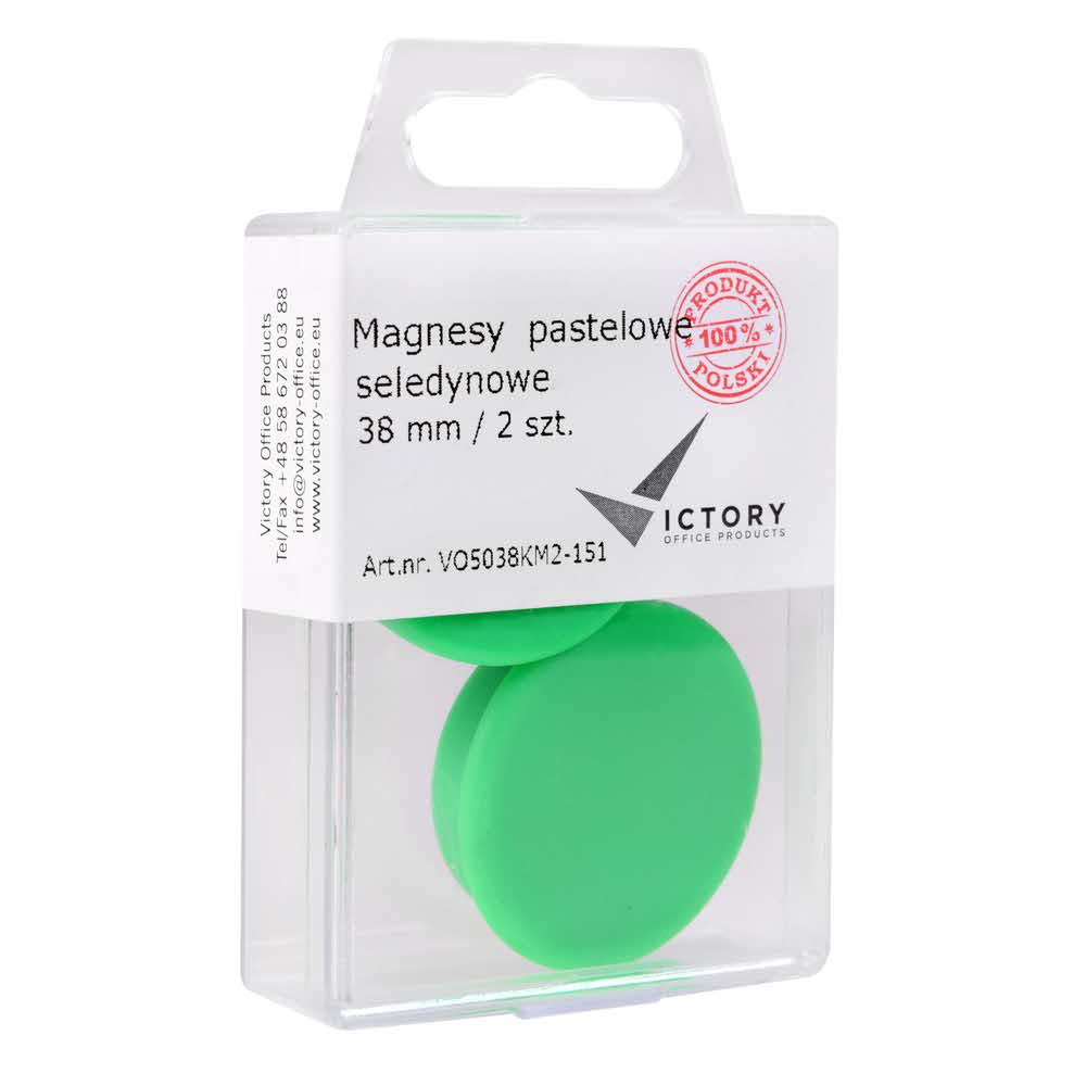 magnesy pastelowe seledynowe 38mm opkm 2 sztvictory office alibiuro.pl 96